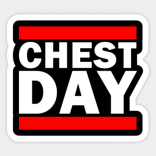 Chest Day Gym Parody Shirt (For Dark Colors) Sticker